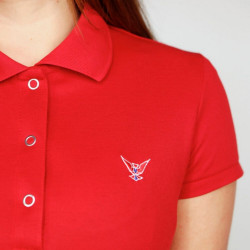 Polo ROUGE ou BLEU CIEL femme - Manches courtes