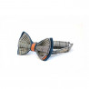 Noeud Papillon prince de galle, bleu et cuir marron Sir William